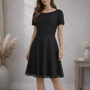 Vintage Lawrence Kazar Black Beaded Dress